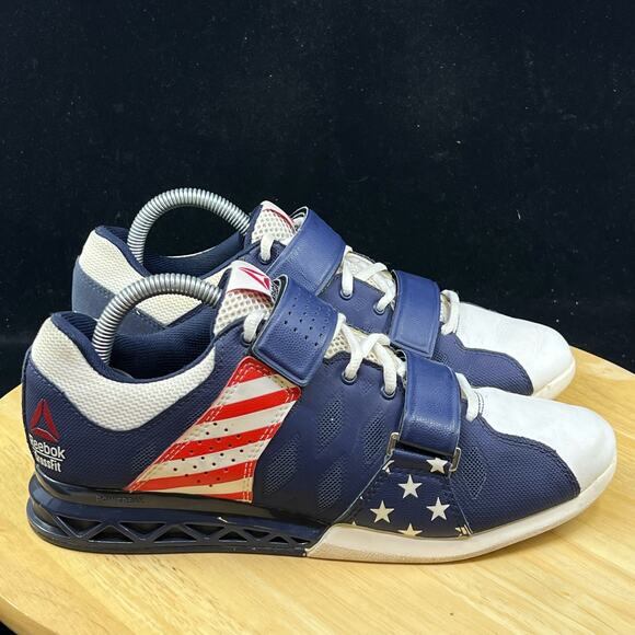 Reebok Crossfit USA Red/Blue Weightlifting Shoes Lifter US Wmns Sz 9 - Picture 5 of 10
